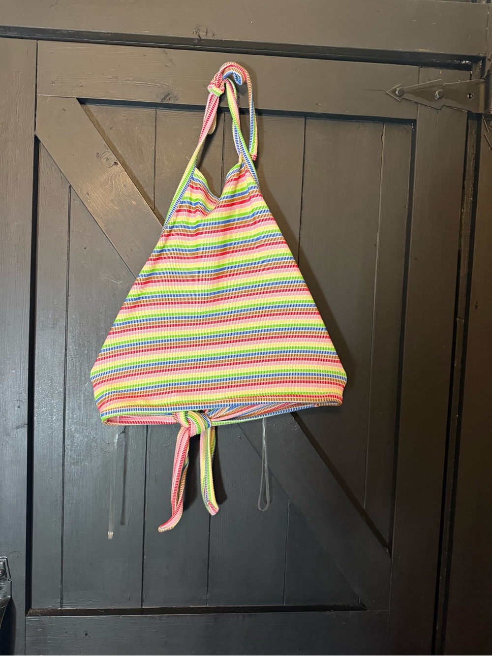 Target Rainbow Stripe Halter Tank Top - Pink, Yellow, Blue, Green